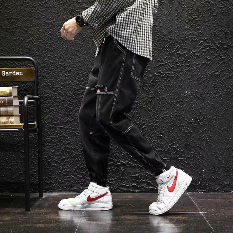 2022 New Streetwear Hip Hop Cargo Pants Men&#39;s Jeans Elastic Harun Joggers In Autumn and Spring Men ClothIng