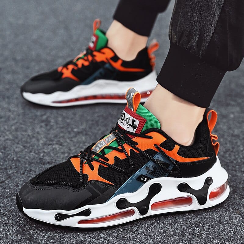 Trend Summer Air Cushioning Running Shoes Men Mesh Breathable Chunky Sneakers Outdoor Walking Sports Shoes Fitness Travel Shoes