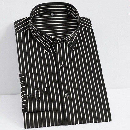 Men Shirts Long Sleeve  Purple Formal shirts For Men Slim Fit Business Stretch Anti-wrinkle Professional Tooling Male Blouse