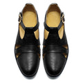 Buckle Strap Summer Shoes for Men Hollow Out Genuine Leather Breathable Male Sandals Flats Soft Handmade Footwear Men Shoes