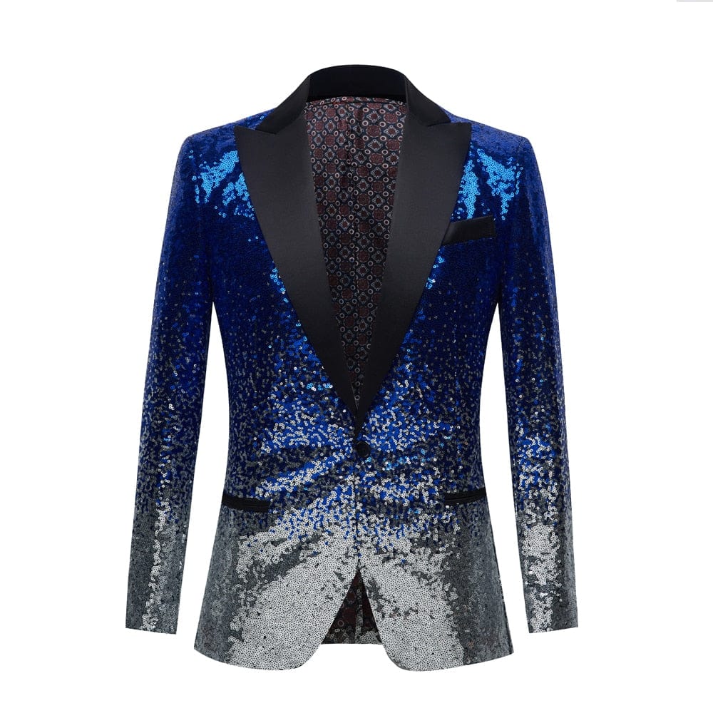 Black Sequin One Button Shawl Collar Suit Jacket Men Bling Glitter Nightclub Prom DJ Blazer Jacket Men Stage Clothes for Singers