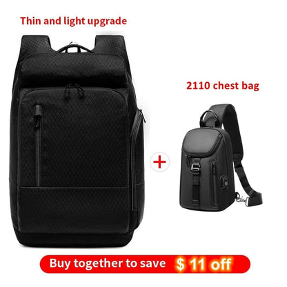EURCOOL 17 Inch Laptop Backpack For Men Waterproof Functional with USB Charging Backpacks Male Business Men's Rucksack Mochila