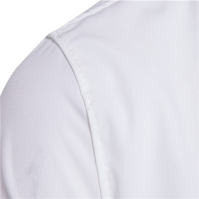 summer autumn Fake two-piece double placket thin section non-iron solid color cotton lapel men&#39;s long-sleeved shirt men&#39;s top