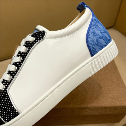 Luxury Shoes Men's Shoes Red Sole Shoes Leather Low Top Rivet Men's Shoes Casual Shoes Couple Shoes Casual Sports Shoes35-48