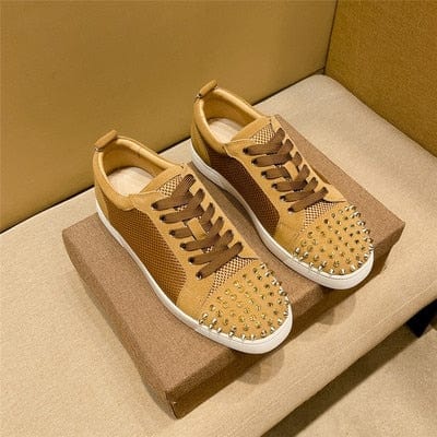 Luxury shoes, red bottom shoes, men&#39;s shoes, rivets, low-top leather, all-match casual sneakers shoes 35-48