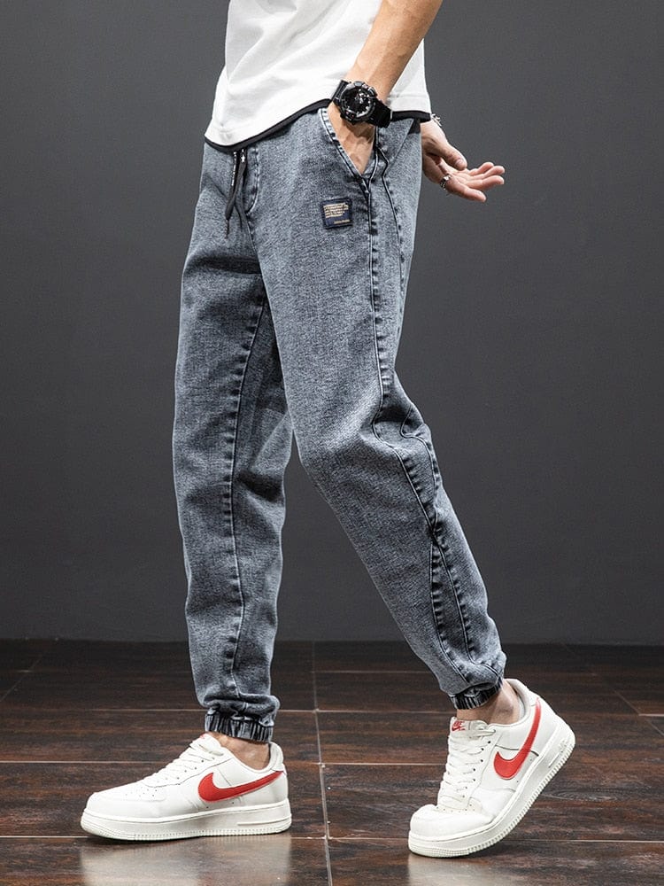 Primăvară Vară Blugi Cargo Negru Albastru Bărbați Streetwear Pantaloni de jogger din denim Pantaloni largi Harem pentru bărbați Mărimea Plus 6XL 7XL 8XL