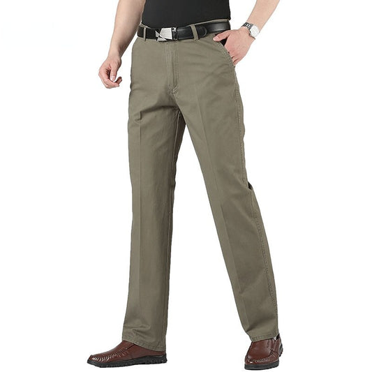 Summer Thin Men&#39;s Suit Pants Cotton Elastic Office Casual Comfort Straight Leg Pants Men&#39;s Pants