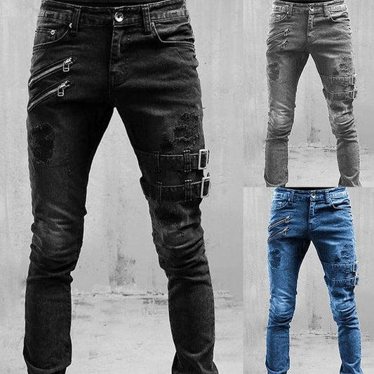 Blugi drepți bărbați Jean cu talie înaltă, primăvară, vară, blugi prietenos, îmbrăcăminte de stradă, skinny, pantaloni lungi de denim, de designer, pantaloni