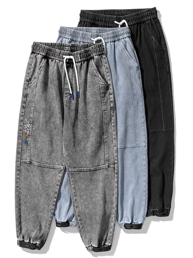 Primăvara vară Blugi largi până la glezne Bărbați Îmbrăcăminte de stradă Blugi Jogger Pantaloni harem din denim Mărimea Plus 6XL 7XL 8XL