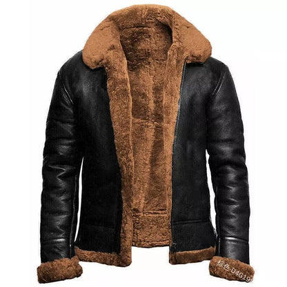 PFHQ  Autumn Winter Men's Jacket Faux Fur Shearling Coat Stylish Leather Causal Elegant Wool Liner PU Clothes Free Shipping