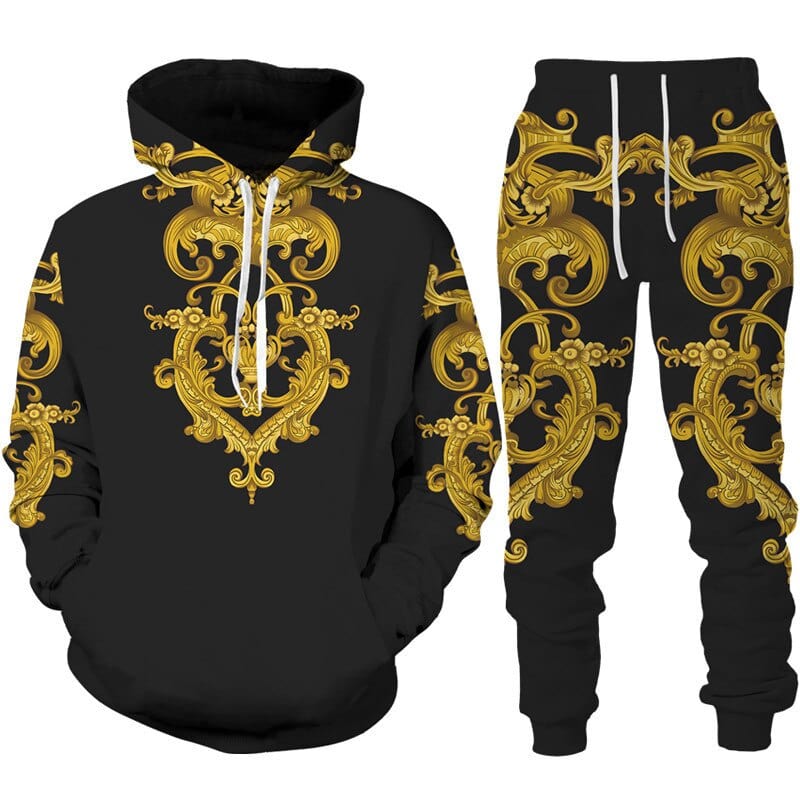 3D Printed Animal Lion Tiger Pattern Hoodie Pants Suit Male Autumn Winter Casual Sweashirt Pullover Men Tracksuit Set Fashion