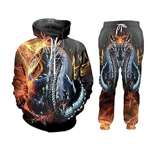 Hoodie Sweatpants 2 Piece Suit For Men Autumn The Lion Long Sleeve Outdoor Outfits Hiphop Pullover Tracksuit Big Size Clothes