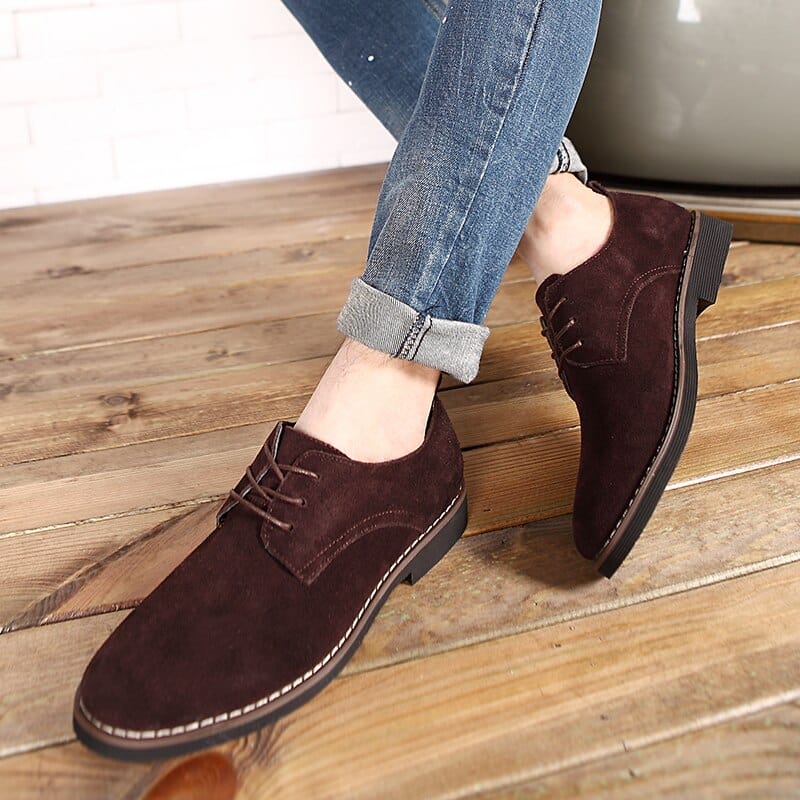 ROXDIA plus size 39-48 genuine leather men casual flats waterproof dress oxford man shoes lace up for work male loafers RXM098