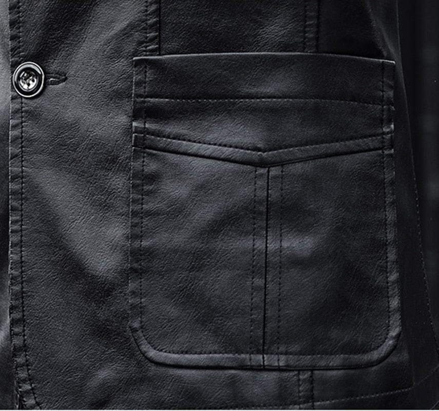 High Quality5XL Men's Fashion Business Elegant Solid Color Teen Leather Jacket Casual Slim Gentleman Italian Style Formal Blazer