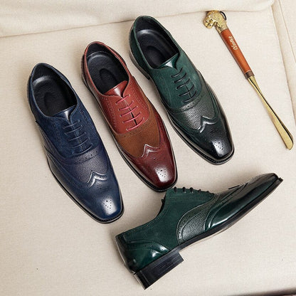 High Quality Men's Dress Leather Shoes Lace up Casual Shoes Men Dress Shoes Brogue Shoes Vintage Classic Business Wedding Shoes