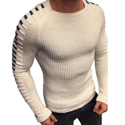 Autumn Winter Sweater Men  New Arrival Casual Pullover Men Long Sleeve O-Neck Patchwork Knitted Men Sweaters Streetwear