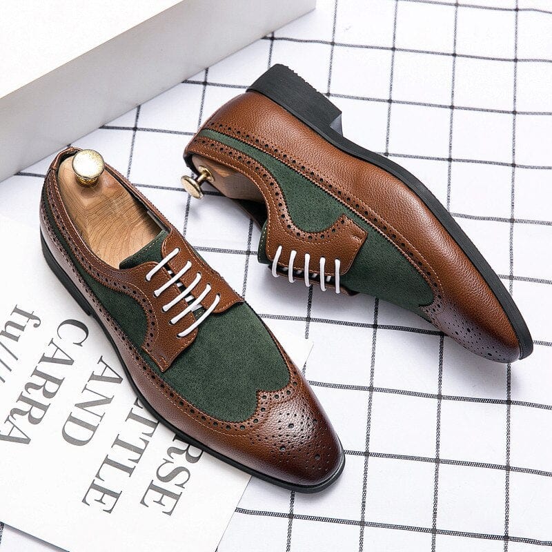 High Quality Men's Dress Leather Shoes Lace up Casual Shoes Men Dress Shoes Brogue Shoes Vintage Classic Business Wedding Shoes