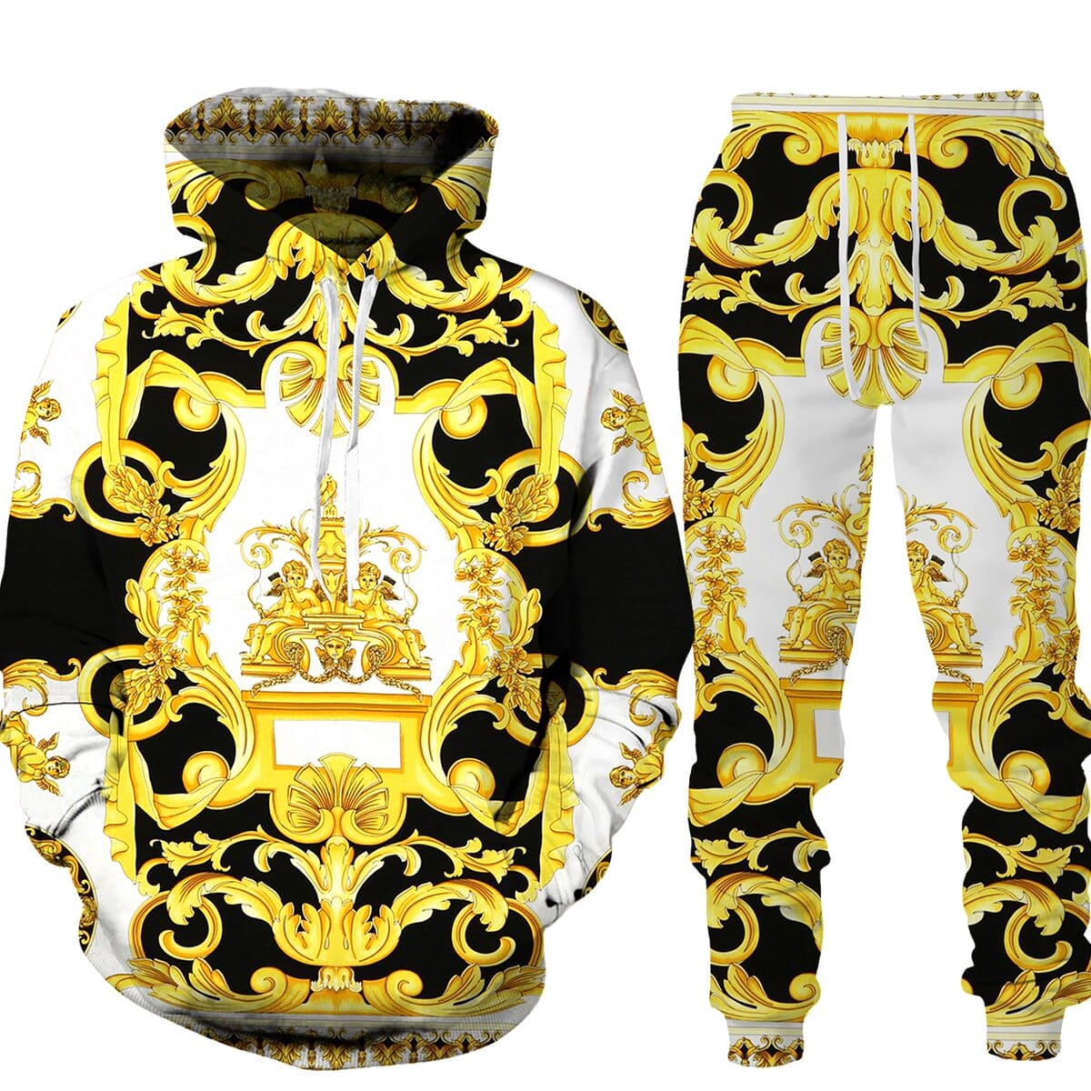 3D Printed Animal Lion Tiger Pattern Hoodie Pants Suit Male Autumn Winter Casual Sweashirt Pullover Men Tracksuit Set Fashion