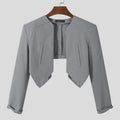 Fashion Men Blazer Solid Color Open Stitch Long Sleeve Streetwear Irregular Thin Suits Men  Casual Crop Coats S-5XL INCERUN