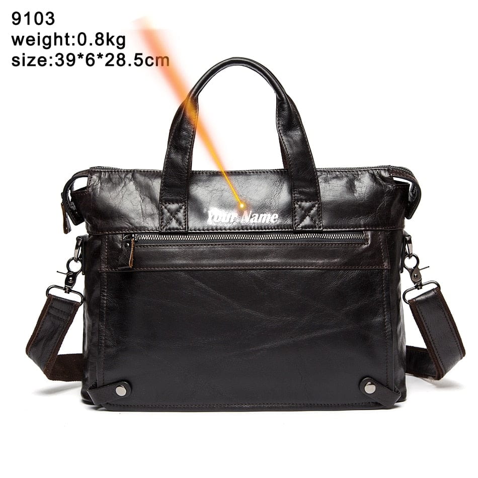 WESTAL Men's Leather Handbags Totes Bags Men Leather Laptop Bags Men's Shoulder Bag Business Briefcases Crossbody Messenger Bag
