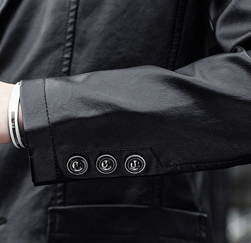 High Quality5XL Men's Fashion Business Elegant Solid Color Teen Leather Jacket Casual Slim Gentleman Italian Style Formal Blazer