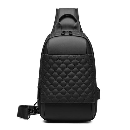 EURCOOL Messenger Bag for Men Black Crossbody Bags men for 7.9" iPad Waterproof Shoulder Bag USB Charging Chest Pack n1903