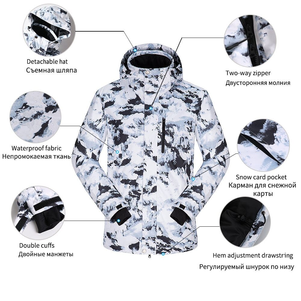 Ski Suit Men Winter Warm Windproof Waterproof Outdoor Sports Snow Jackets and Pants Hot Ski Equipment Snowboard Jacket Men Brand