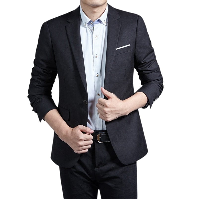 2022 Fashion New Men&#39;s Casual Boutique Business Solid Color Single Button Suit Blazers Jacket Coat