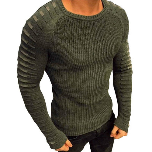 Autumn Winter Sweater Men  New Arrival Casual Pullover Men Long Sleeve O-Neck Patchwork Knitted Men Sweaters Streetwear
