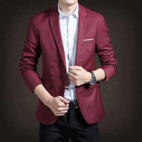 2022 Fashion New Men&#39;s Casual Boutique Business Solid Color Single Button Suit Blazers Jacket Coat