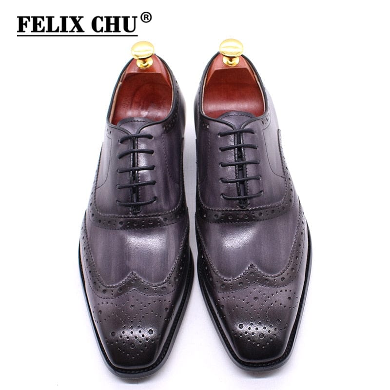 Luxury Men Dress Shoes Genuine Calf Leather Oxford Shoes for Men
