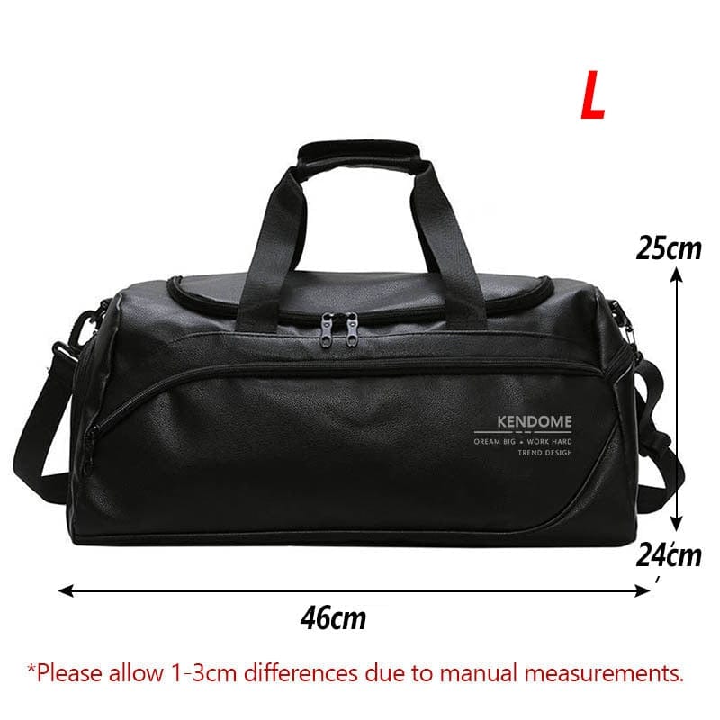 Men Leather Travel Bags Training Large Duffle Independent Shoes Pocket Casual Tote Bag Luggage Overnight Week Handbags XA111ZC