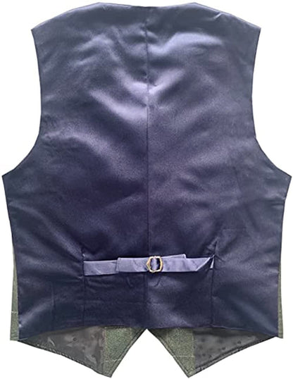 Men's Vests Tweed Suit Business Clothing for Men Striped Waistcoat  Punk Vest Groomman Wedding Brwon Black Grey Jacket
