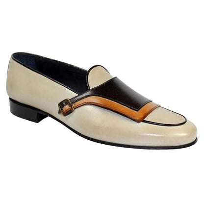 Men Loafers Shoes Beige Blue  Monk Pu Leather Party Handmade Shoes Designer Men Shoes Free Shipping Zapatos De Hombre
