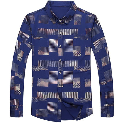 Brand Casual Spring Luxury Plaid Long Sleeve Slim Fit Men Shirt Streetwear Social Dress Shirts Mens Fashions Jersey 2306