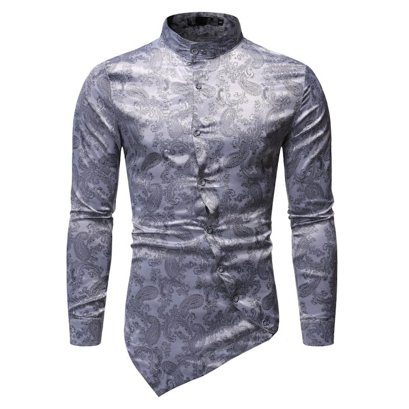 2022 New Men's Long Sleeve Shirt Slim Designer Personality Cute Luxury Prom Wedding Dress Top Undercoat