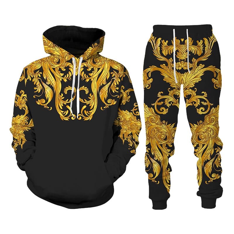 Spring Autumn Two Piece Set 3D Lion Print Men's Hoodies Sweat Pants Sportswear Suits Fashion Men Sweatshirt Sets Tracksuit