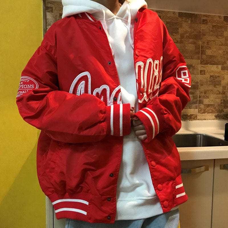 Men's Varsity Bomber Jackets Embroidery Letters Oversized Hip Hop Streetwear Casual Baseball Uniform Coats Vintage Male Clothing