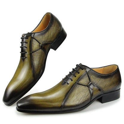 British Style Business Formal Leather Shoes Men's Groom Wedding Shoes Leather Pointed Toe Oxford Shoes Spring Casual Men's Shoes