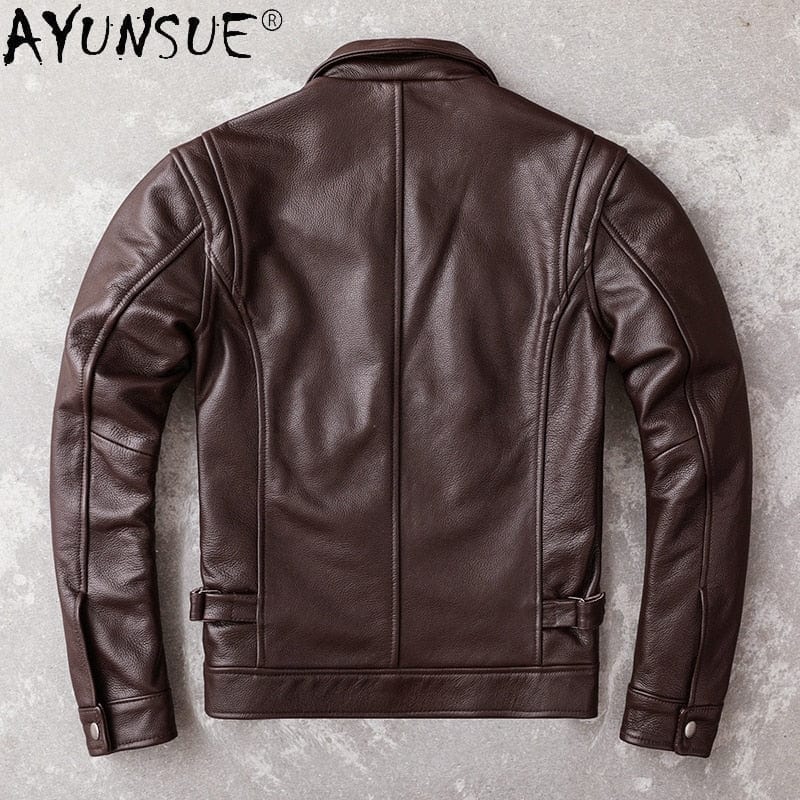 AYUNSUE Men&#39;s Real Cowhide jackets Genuine Leather Jacket Men Clothing Autumn Coat Mens Clothes jaqueta couro legítimo masculino