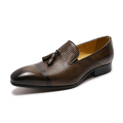 Men's Tassel Loafer – Genuine Leather Slip-On Dress Shoes