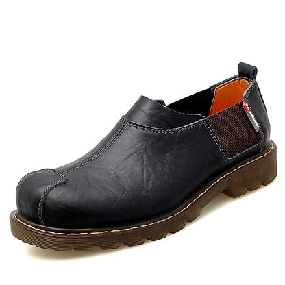 Men's Big-head Leather Shoes Fashion Genuine Leather Casual Shoes Top Quality Dress Oxford Shoes Men Flats Work Shoes Size 38-47