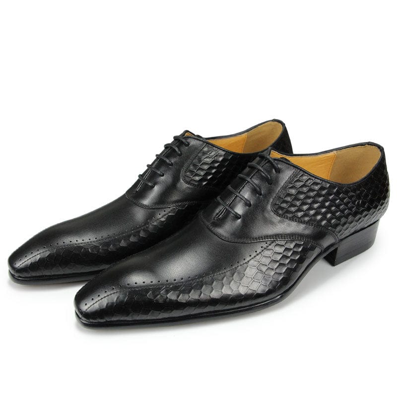 Pantofi de rochie pentru bărbați din piele oxford sociali ocazional model clasic office soulier homme imprimare manuală care crește înălțimea ABS01