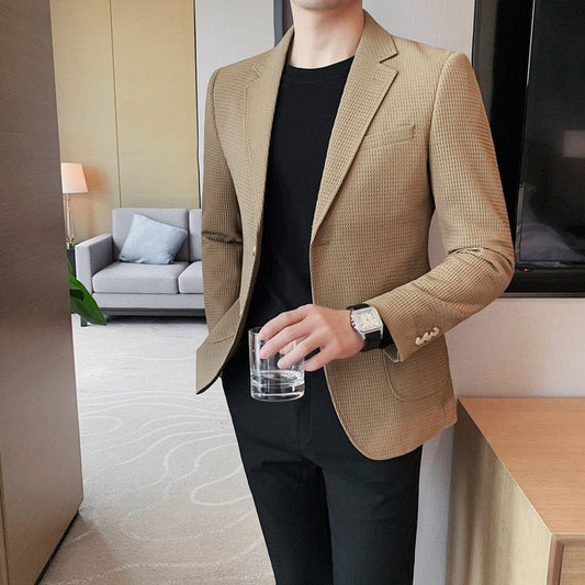 Classic Casual Suit Jackets Blazer for Men Wedding Slim Fit Outwear Oversized SingleBreasted Blazers Elegant Luxury Coats Korean