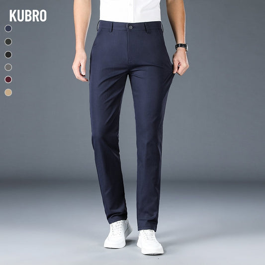 KUBRO New Men's Trendy All Match Casual Trousers Male  Loose Straight Business Fashion Formal Dress Suit Pants Plus Size 38 40