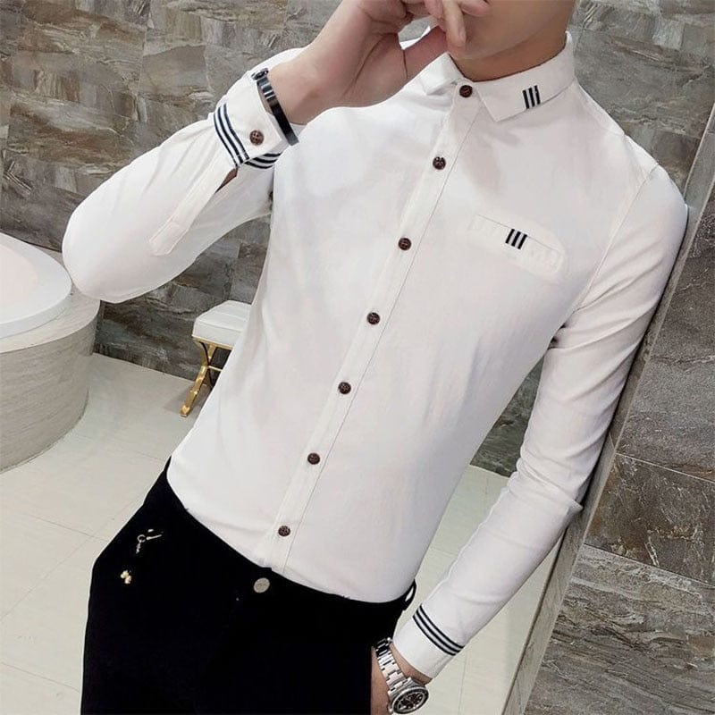 Fashion Lapel Spliced All-match Shirt Men's Clothing 2022 Autumn New Oversized Casual Tops Long Sleeve Loose Korean ShirtS