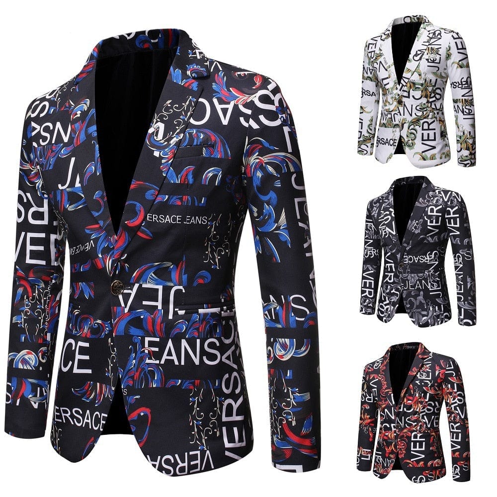 2022 Spring and Autumn New Men&#39;s Classic Fashion Versatile Printed Suits Men&#39;s Casual Slim Fit Large Size High Quality Suits 4XL