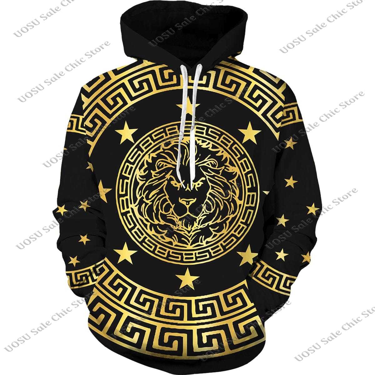 Men Women Golden Pattern Head Printed Hoodie/Trousers/Suit Graphic Oversize Hoodie Pants Tracksuit Mens Clothes Chandal