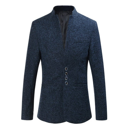 Custom Blazers Chinese Style Stand Collar Printed Suit Jacket / High End Business Casual Large Size M-5XL