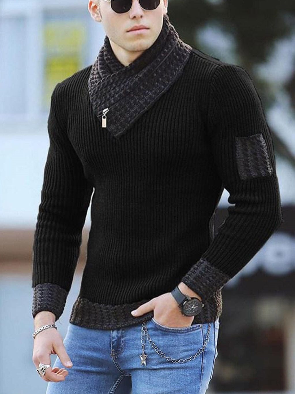 Autumn Winter Sweater Men 2021 New Arrival Casual Pullover Men Long Sleeve O-Neck Patchwork Knitted Men Sweaters Streetwear